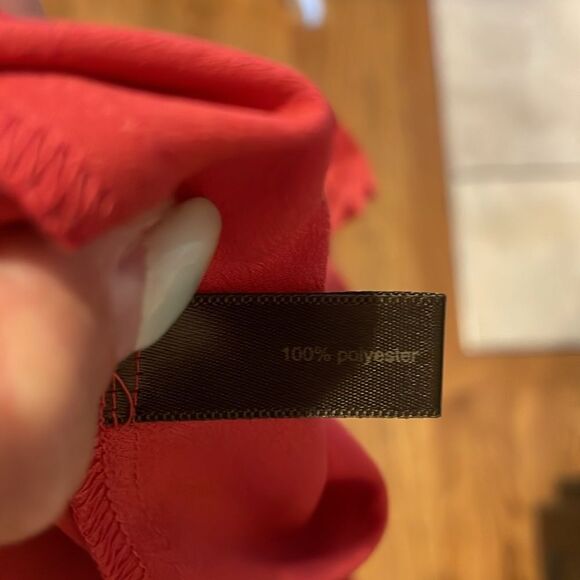 The Limited Coral Red Ruffle Front Sleeveless Button Down Shirt - Picture 7 of 7